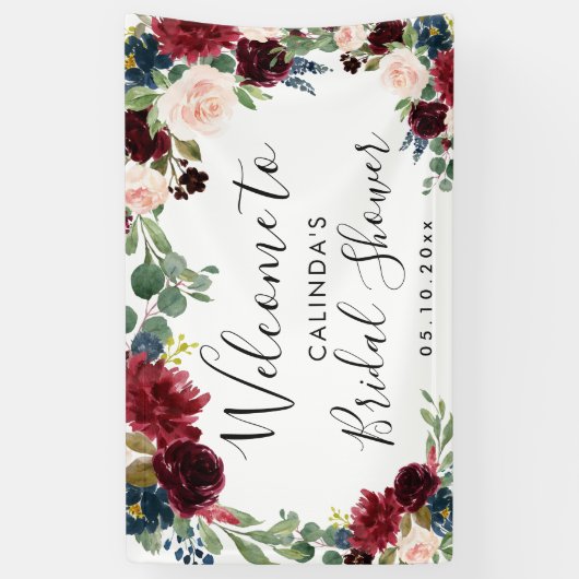 ブルゴーニュ・ブーケ | ブライダルシャワーウェルカムスクエア 横断幕 (縦)