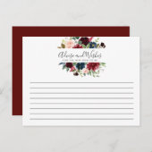 ブルゴーニュ・ブーケ | ブライダルシャワー | アドバイス/希望 ポストカード (正面/裏面)