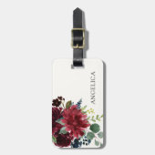 ブルゴーニュ・ブーケ | 名パーソナライズされた前 ラゲッジタグ (正面縦)