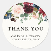 ブルゴーニュ・ブーケ | 結婚s |ありがとうございます ラウンドシール (正面)