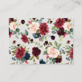 ブルゴーニュ・ブーケ | 赤ちゃんシャワー |おむつラッフルゲーム エンクロージャーカード (裏面)