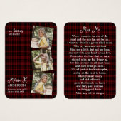 ブルゴーニュ・プライド葬儀写真記念祈りの言葉カード (正面&裏面)