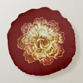 ブルゴーニュ(プライマリ)とクリームロゼットエレガンスラウンド ラウンドクッション (裏面)