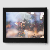 ブルゴーニュ&プラム熱帯モダンフローラ写真 ゲストブック (裏面)