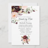 ブルゴーニュ・ベリーと赤面フローラシャワーby Mail 招待状 (正面)