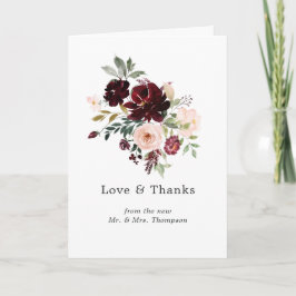 ブルゴーニュ・ベリーと赤面結婚フローラの写真 サンキューカード