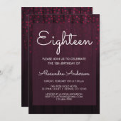 ブルゴーニュ・ベルベットハート18thバースデーパーティー 招待状 (正面/裏面)