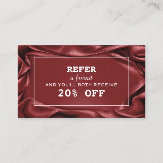 ブルゴーニュ・ベルベット白フレームメイクアップアーティスト 紹介カード (正面)