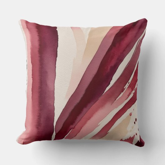ブルゴーニュ・ベージュとホワイト・抽象芸術 クッション (正面)