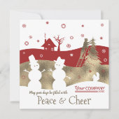 ブルゴーニュ&ベージュビジネスカンパニーホリデーカード 招待状 (正面)