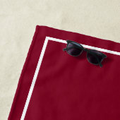 ブルゴーニュ&ホワイトのモノグラム ビーチタオル (インサイチュ)