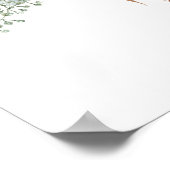 ブルゴーニュ&ホワイトフローラジオメト結婚リへようこそ ポスター (角)