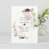 ブルゴーニュ&ホワイトフローラ幾何リハーサルディナー 招待状 (スタンド正面)