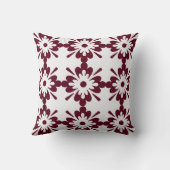 ブルゴーニュ&ホワイト幾何学模様 クッション (裏面)