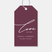 ブルゴーニュ&ホワイト結婚式の引き出物ギフトラベル ギフトタグ (裏面)