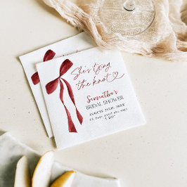 ブルゴーニュ・ボウ結び目ブライダルシャワー スタンダードカクテルナプキン