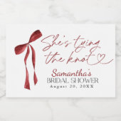 ブルゴーニュ・ボウ結び目ブライダルシャワー スパークリングワインラベル (シングルラベル)