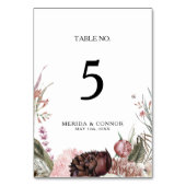 ブルゴーニュ・ボホフローラテーブル番号 テーブルナンバー (裏面)