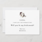 ブルゴーニュ・ボホフローラ花嫁プロポーザル・カード 招待状 (裏面)