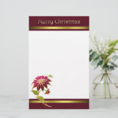 ブルゴーニュ・ポインセチア・クリスマス文房具 便箋 (スタンド正面)