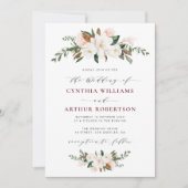 ブルゴーニュ・マグノリアフローラ結婚式招待状 招待状 (正面)