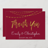 ブルゴーニュ・マルサラとゴールドフォイルありがとう サンキューカード (正面/裏面)