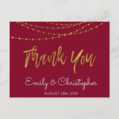 ブルゴーニュ・マルサラとゴールドフォイルありがとう ポストカード (正面)