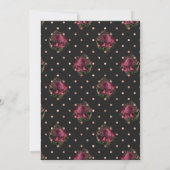 ブルゴーニュ – マルサラとバラ金ゴールドフローラ結婚ズ セーブザデート (裏面)