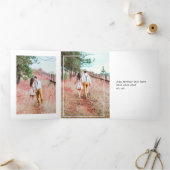 ブルゴーニュ – マルサラとバラ金ゴールドフローラ結婚ズ 三つ折り招待状 (内部)