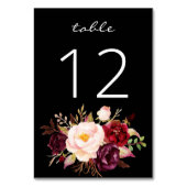 ブルゴーニュ・マルサラとピンクフローラ3 – 黒 テーブルナンバー (正面)
