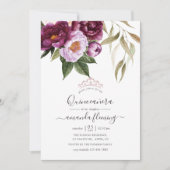 ブルゴーニュ – マルサラとピーチフローラクインセアニラ 招待状 (正面)