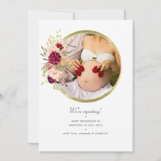 ブルゴーニュ・マルサラと赤面妊娠発表 案内状 (正面)