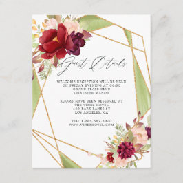 ブルゴーニュ – マルサラと赤面幾何学ゲスト詳細 エンクロージャーカード