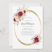 ブルゴーニュ – マルサラと赤面幾何学ブライダルシャワー 招待状 (正面)