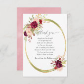 ブルゴーニュ・マルサラと赤面幾何学赤ちゃんシャワー サンキューカード (正面/裏面)