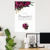 ブルゴーニュ – マルサラと金ゴールドブライダルシャワーへようこそ ポスター (ホームオフィス)