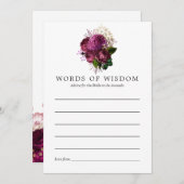 ブルゴーニュ – マルサラと金ゴールドブライダルシャワーアドバイス アドバイスカード (正面/裏面)