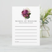 ブルゴーニュ – マルサラと金ゴールドブライダルシャワーアドバイス アドバイスカード (スタンド正面)