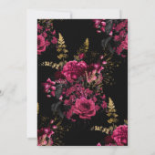 ブルゴーニュ – マルサラと金ゴールド結婚フローラ セーブザデート (裏面)