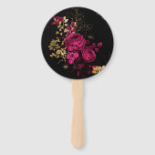 ブルゴーニュ – マルサラと金ゴールド結婚フローラ ハンドファン (裏面)