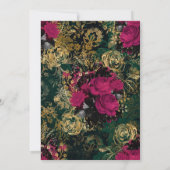 ブルゴーニュ – マルサラと金ゴールド結婚フローラ 招待状 (裏面)