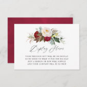 ブルゴーニュ – マルサラフローラブライダルシャワー表示 エンクロージャーカード (正面/裏面)