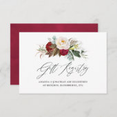 ブルゴーニュ – マルサラフローラ結婚のギフトレジストリ エンクロージャーカード (正面/裏面)