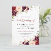ブルゴーニュ・マルサラフローラ結婚式招待状 招待状 (スタンド正面)