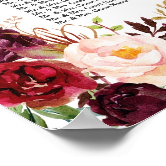 ブルゴーニュ・マルサラフローラ〔雄ジカの〕枝角シーティングチャート ポスター (角)