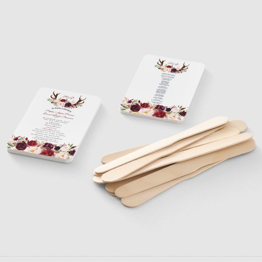 ブルゴーニュ・マルサラフローラ〔雄ジカの〕枝角モノグラムプログラム ハンドファン (組立なし)