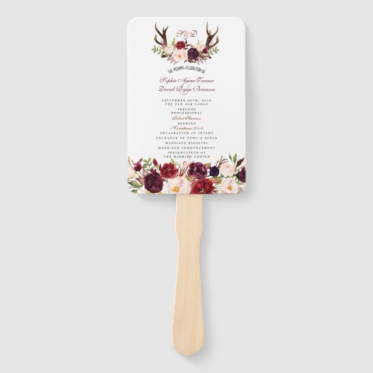 ブルゴーニュ・マルサラフローラ〔雄ジカの〕枝角モノグラムプログラム ハンドファン (正面)