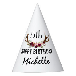 ブルゴーニュ・マルサラフローラ〔雄ジカの〕枝角5thバースデーパーティー パーティーハット