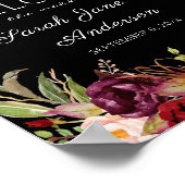 ブルゴーニュ・マルサラ歓迎の看板ポスターブラック ポスター (角)