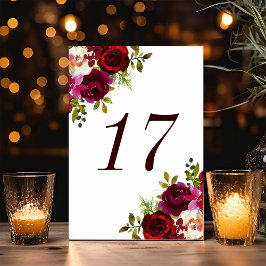 ブルゴーニュ・マルサラ結婚フローラのテーブル番号 テーブルナンバー